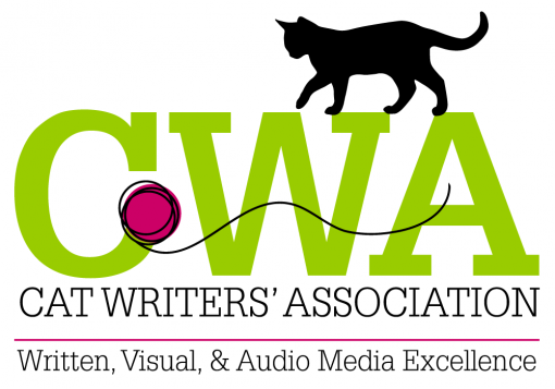 image of CWA logo with cat on top and words "Cat Writers' Association"