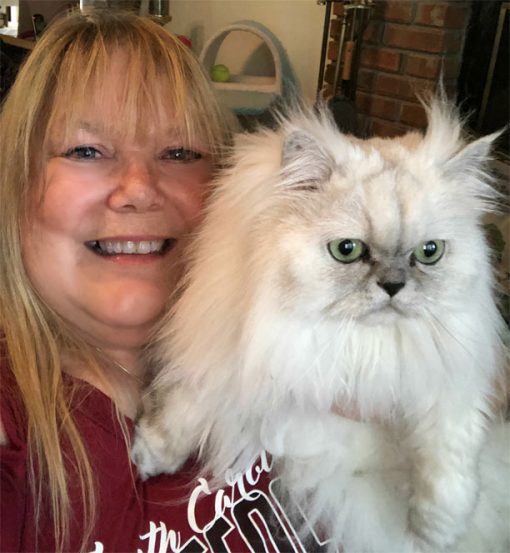 Paula Gregg with her cat Truffle