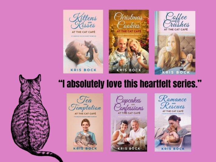 Book covers from Kris Bock's Romance and Rescues at the Cat Café.