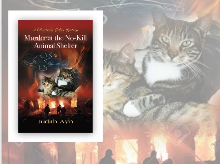 Books cover with two tabby cats.