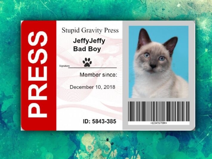 Jeffy Jeffy - kitten Press ID badge