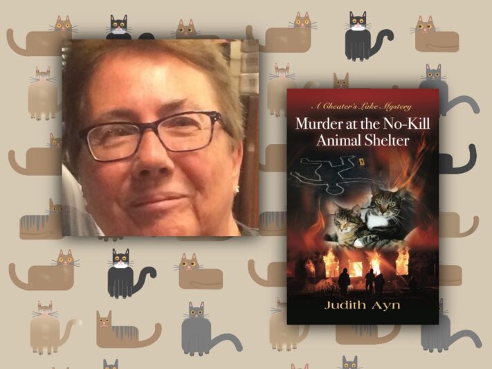 Murder at the No Kill Animal Shelter book + Judith Ayn headshot